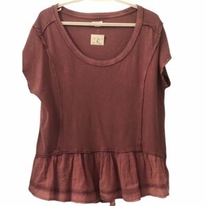 💚💚Boho top cotton pretty fabric hem and seams raw unfinished. Pinky colour.